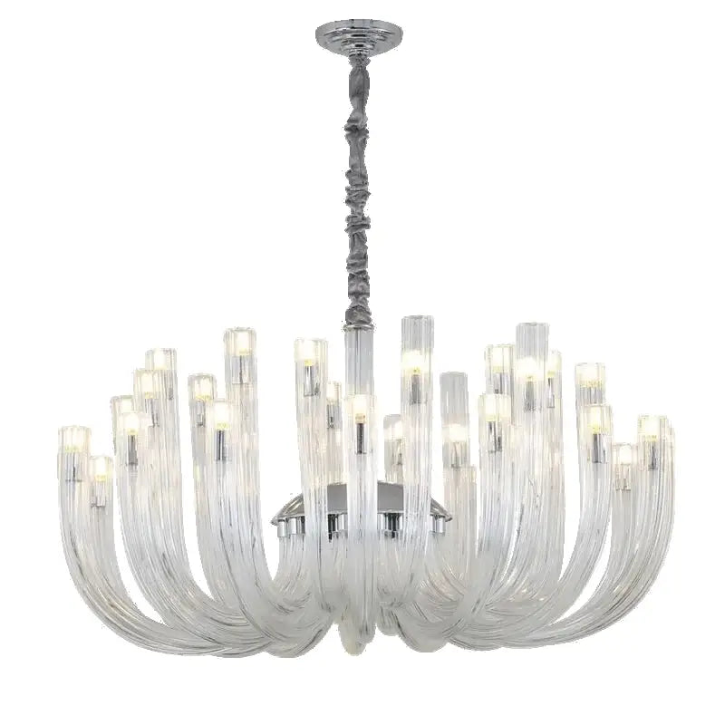 Modern transparent glass chandelier led hanging light dining room