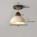 Modern travertine glass ball led ceiling light bedroom diffused glow