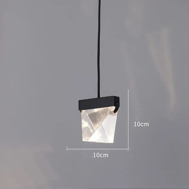 Modern triangular bronze crystal wall sconce for living room