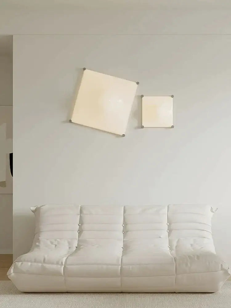 Modern triangular cream style wall lamp bedroom frosted glass sconce