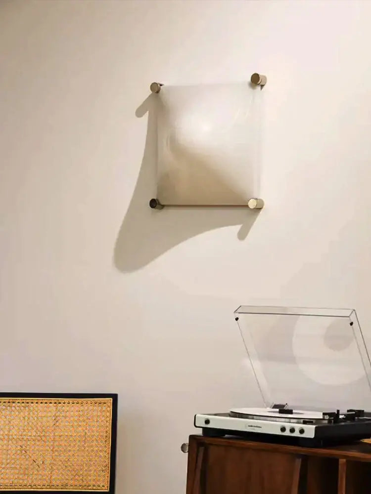 Modern triangular cream style wall lamp bedroom frosted glass sconce