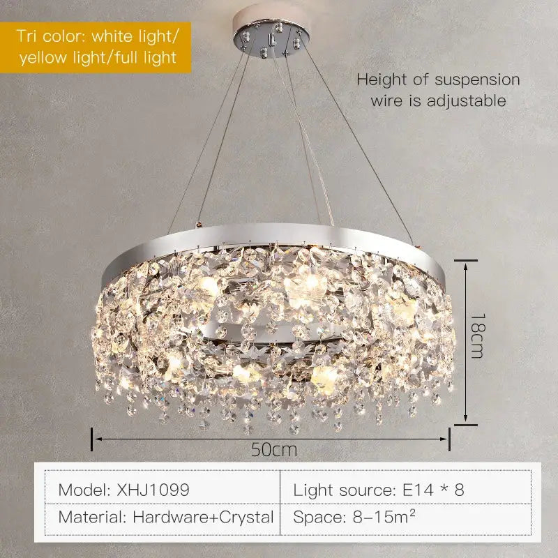 Modern two tier chrome decorbites crystal chandelier living room light