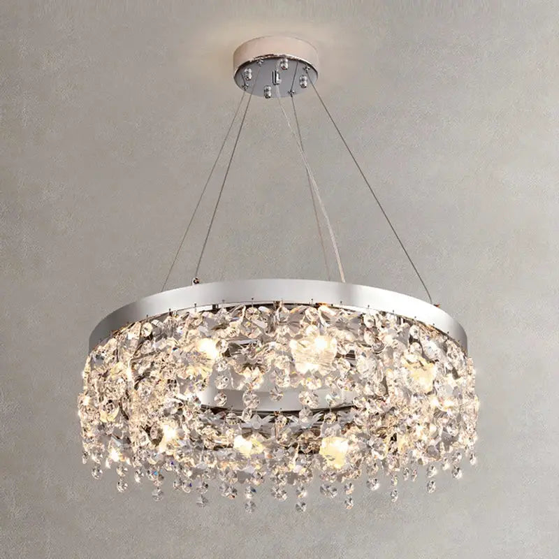 Modern two tier chrome decorbites crystal chandelier living room light