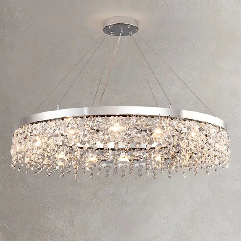 Modern two tier chrome decorbites crystal chandelier living room light