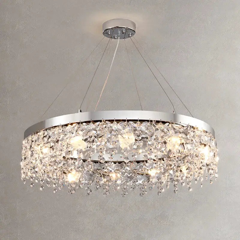Modern two tier chrome decorbites crystal chandelier living room light