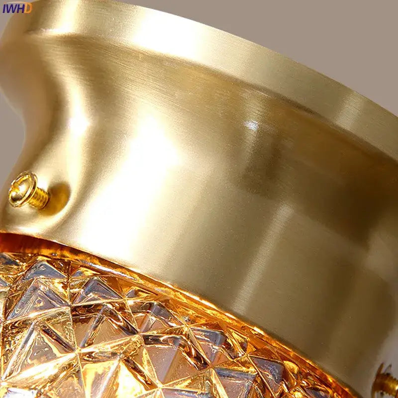 Modern vintage gold glass ball ceiling light for bedroom