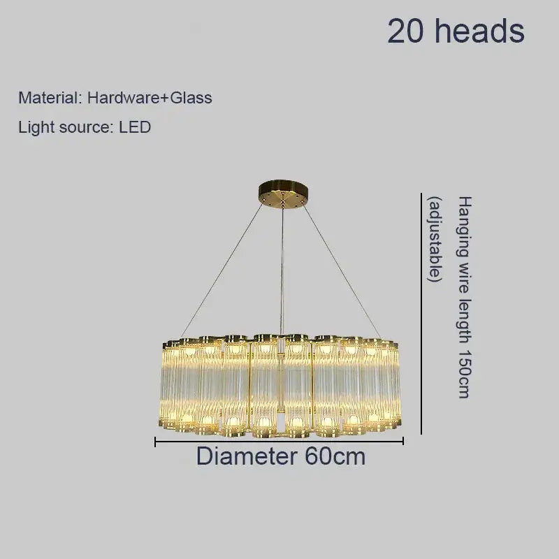 Modern wave decorbites golden chandelier living room led light