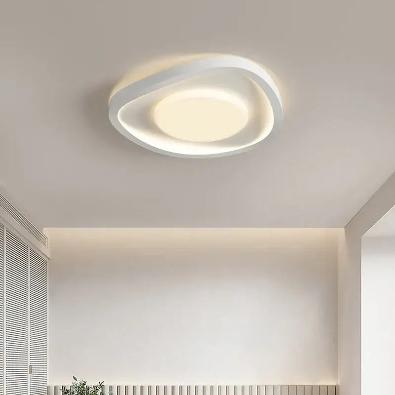 Modern wavy white cream style led ceiling lamp for living room