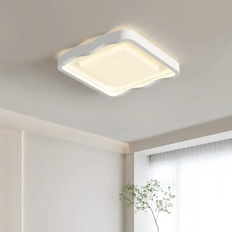 Modern wavy white cream style led ceiling lamp for living room