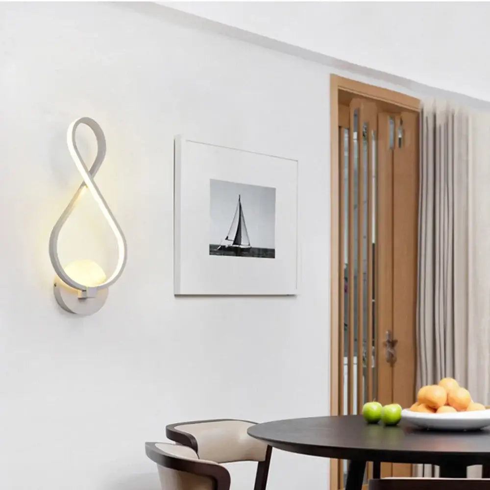 Modern white acrylic led wall sconce light for bedroom corridor