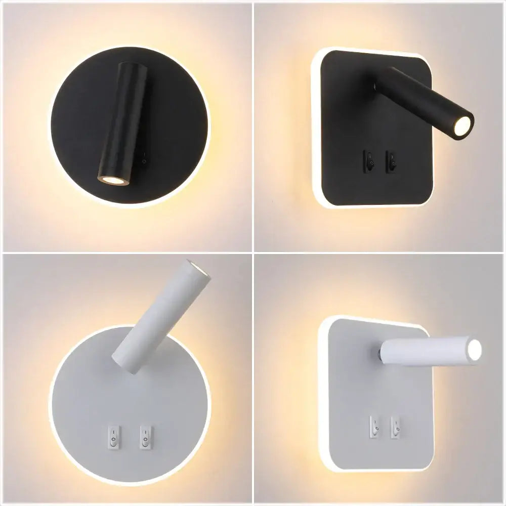 Modern white adjustable 10w wall light sconce – bedroom reading lamp