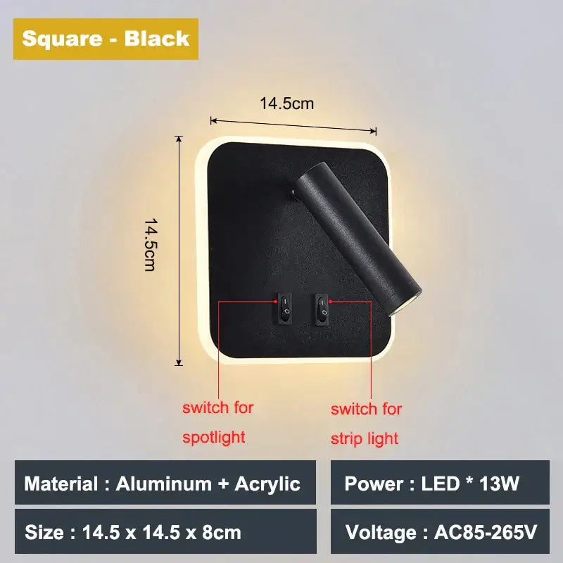 Modern white adjustable 10w wall light sconce – bedroom reading lamp