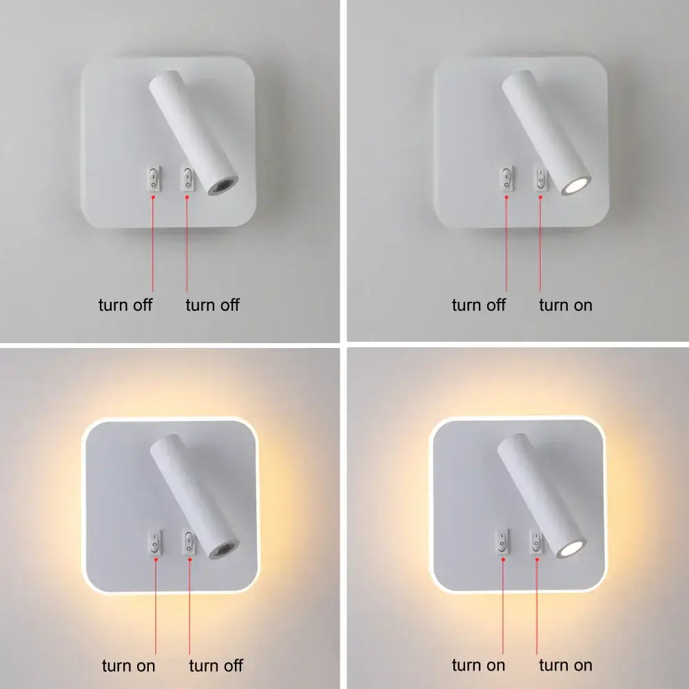 Modern white adjustable 10w wall light sconce – bedroom reading lamp