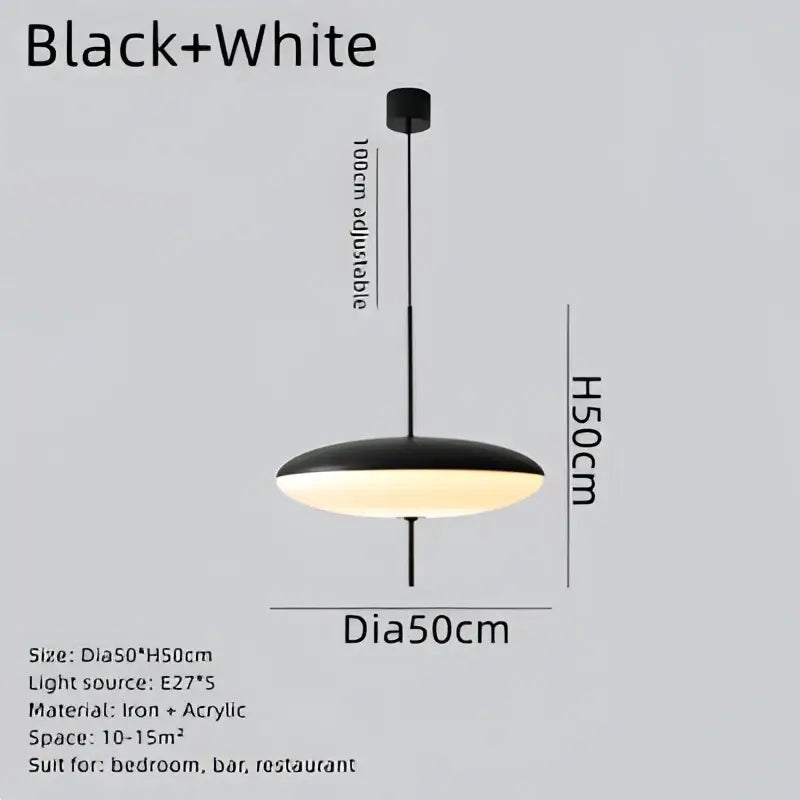 Modern white and black acrylic pendant light kitchen decor
