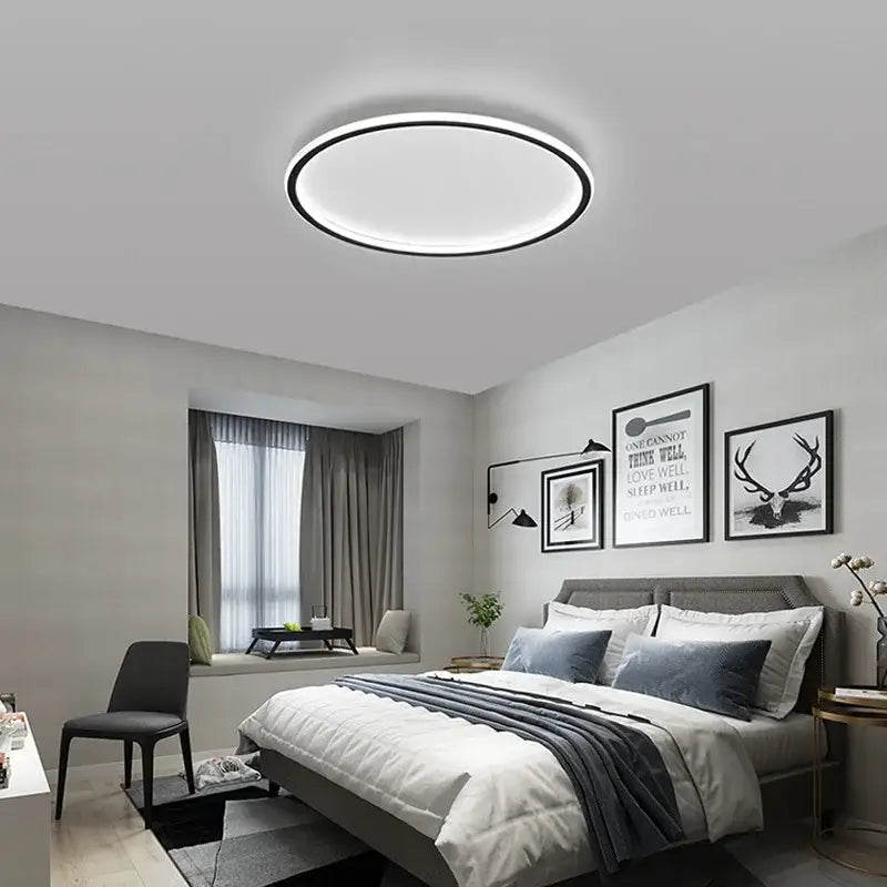 Modern white and black dimmable led ceiling light for living room