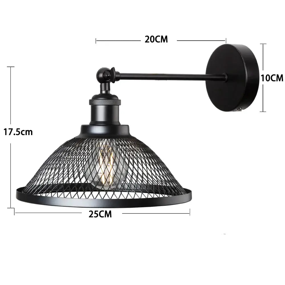 Modern white and brass iron net wall lamp bedroom mesh sconce