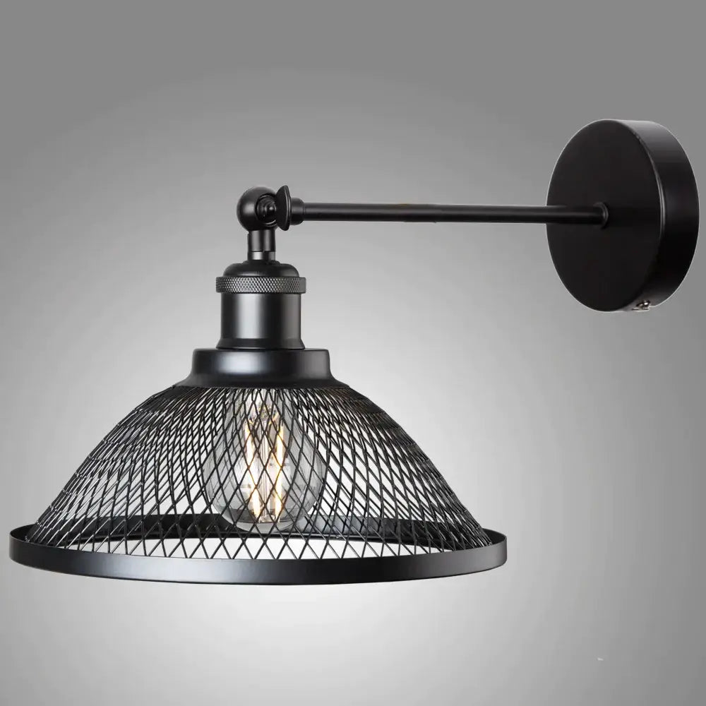 Modern white and brass iron net wall lamp bedroom mesh sconce
