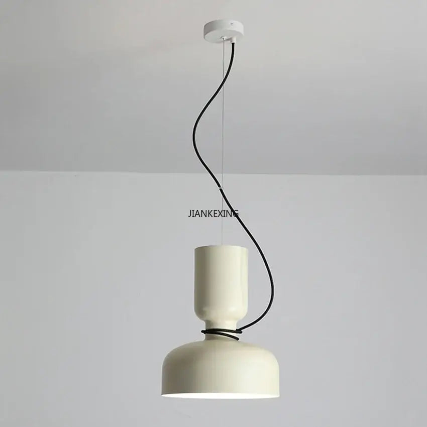Modern white and copper ceramic pendant light dining room