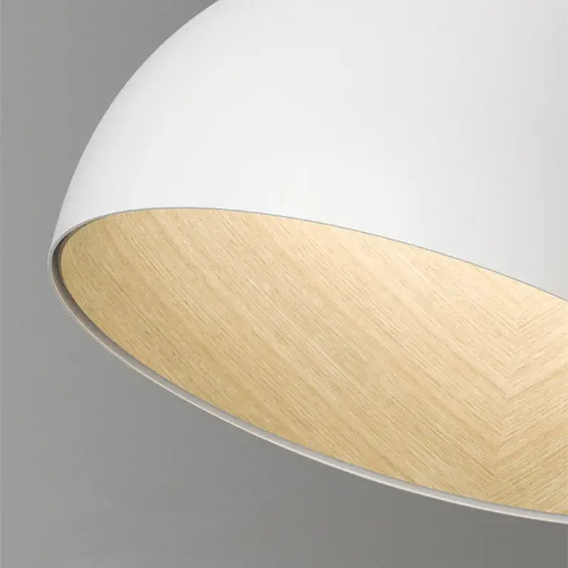 Modern white and wood duo ceiling light kitchen dome lamp