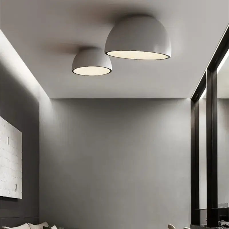 Modern white and wood duo ceiling light kitchen dome lamp