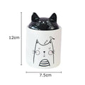 Modern white & black cat ceramic jewelry jar bedroom storage pot