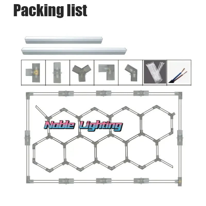 Modern white & black hexagon led ceiling light garage system