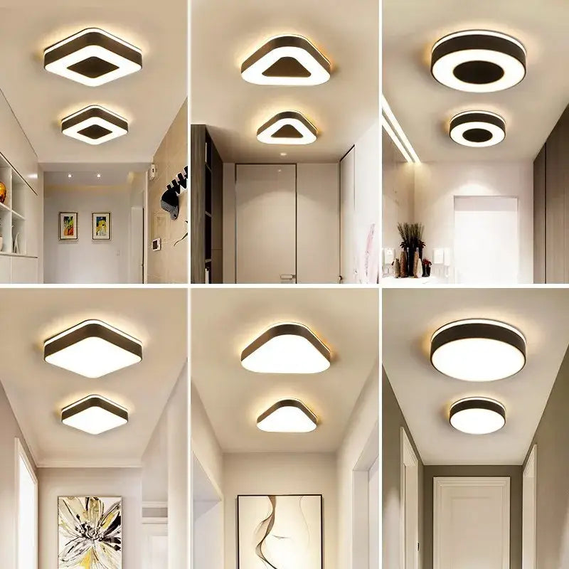 Modern white & black led ceiling light corridor minimalist design