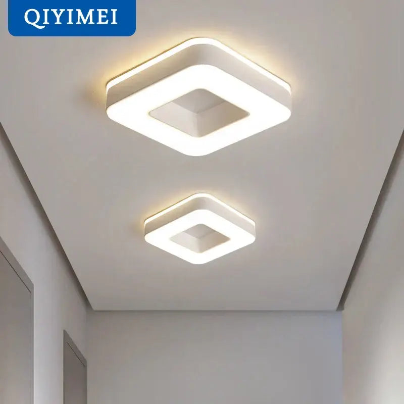 Modern white & black led ceiling light corridor minimalist design