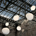Modern white cascading glass pendant light for dining room