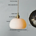 Modern white ceramic and wood pendant light dining room tassel decor