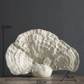 Modern white ceramic ganoderma lucidum sculpture living room decor