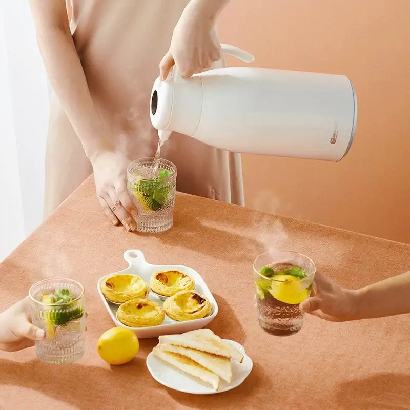Modern white ceramic insulation kettle kitchen digital thermos bottle