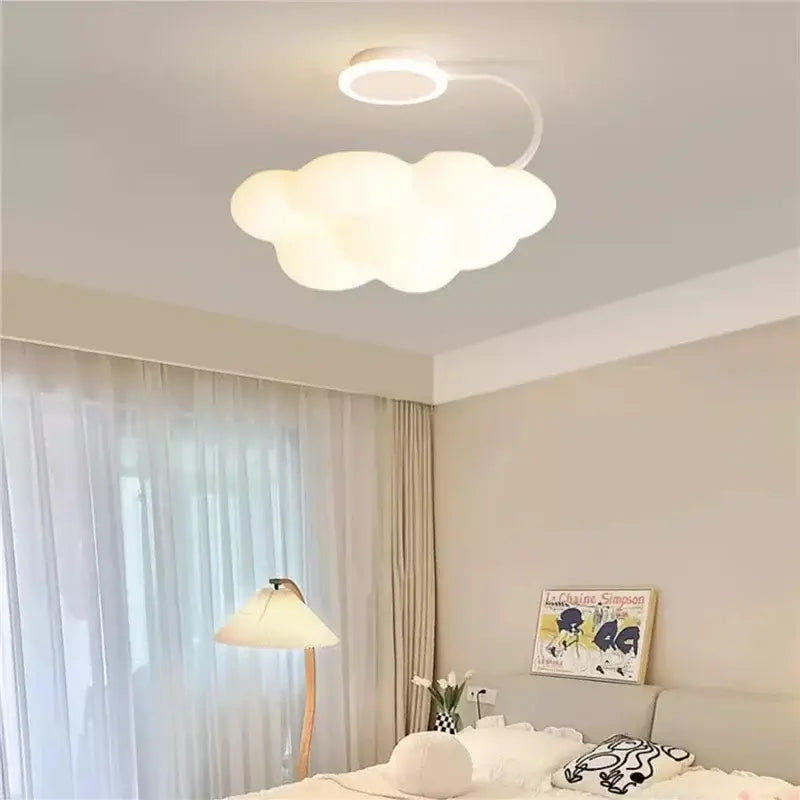 Modern white cloud ceiling lights led nursery bedroom lamp