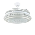 Modern white crystal chandeliers ceiling fans with led for bedroom