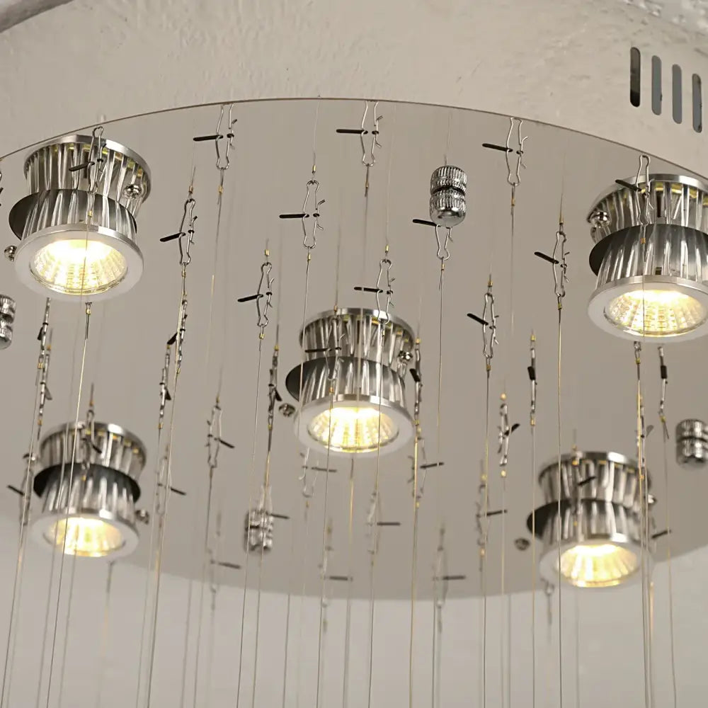 Modern white crystal ring pendant chandelier for dining room