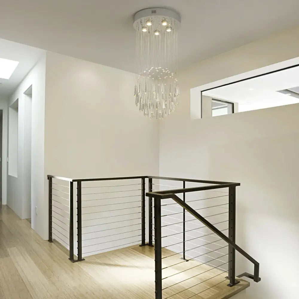 Modern white crystal ring pendant chandelier for dining room