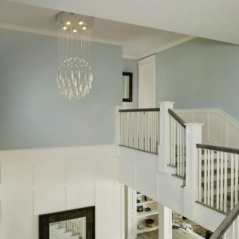 Modern white crystal ring pendant chandelier for dining room