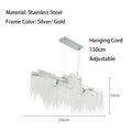 Modern white crystal tassel chandelier dining room hanging lamp