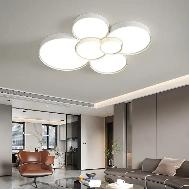 Modern white cylinder led chandelier light for living room