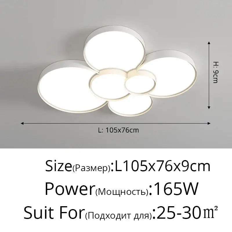 Modern white cylinder led chandelier light for living room