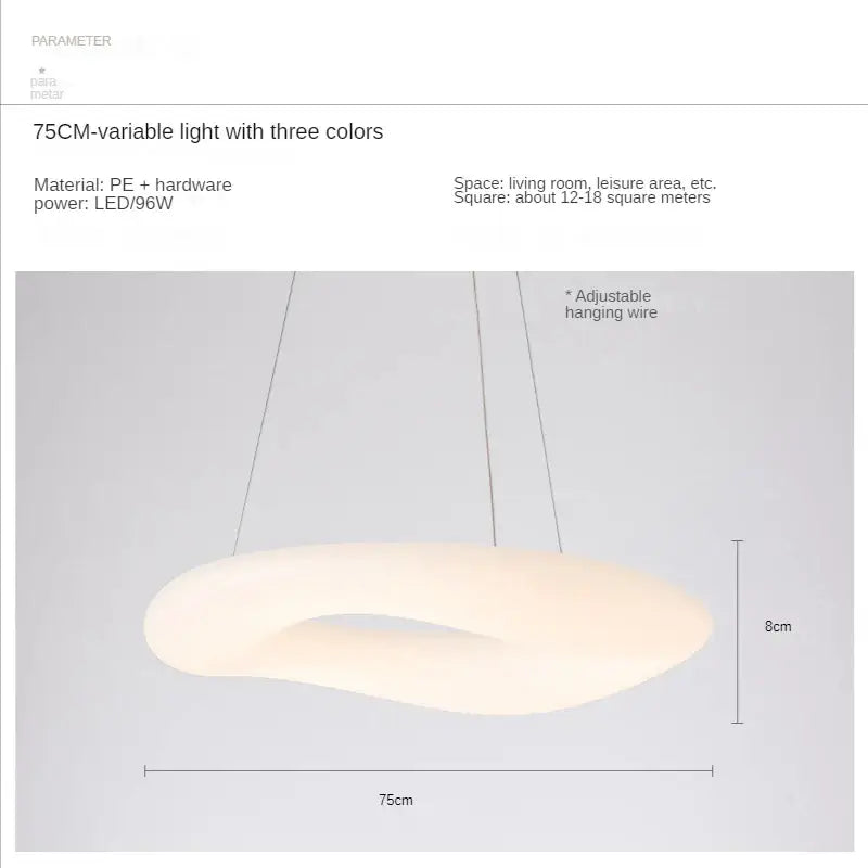 Modern white & dark gray cloud pendant light for living room
