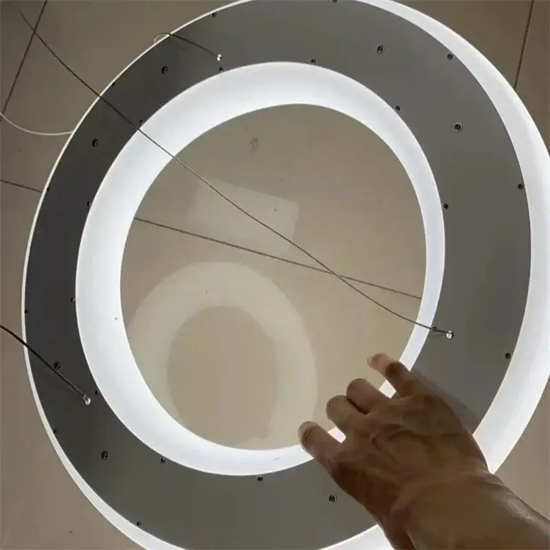 Modern white & dark gray cloud pendant light for living room