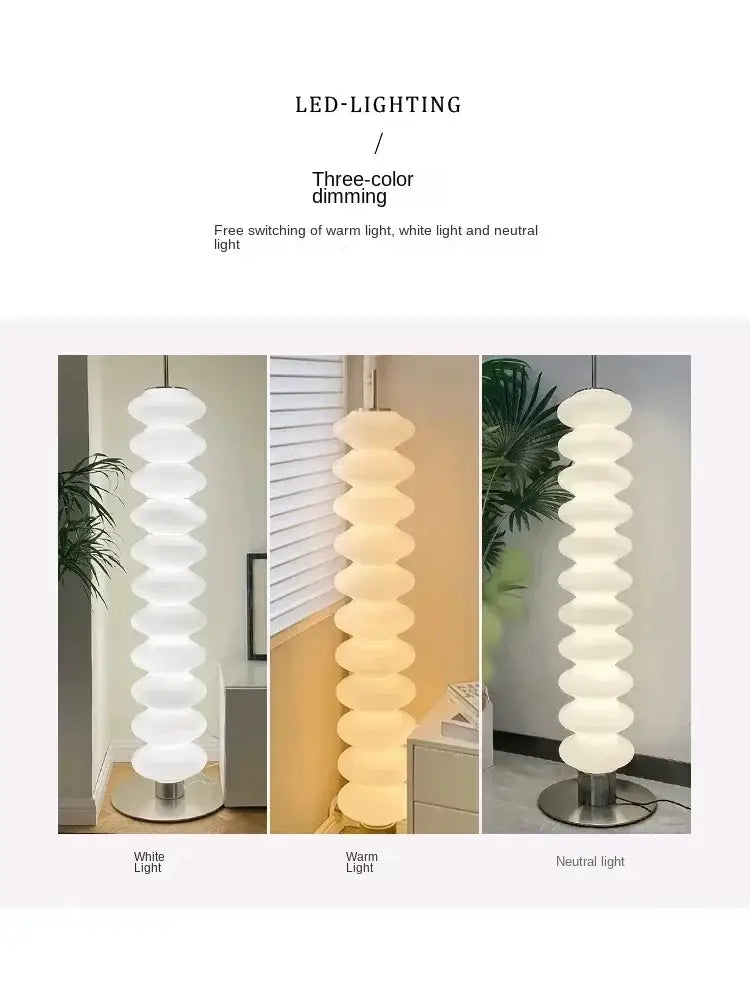 Modern white decorbites cream sugar gourd floor lamp living room