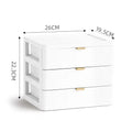 Modern white desktop organizer drawer with gold handles bedroom rack