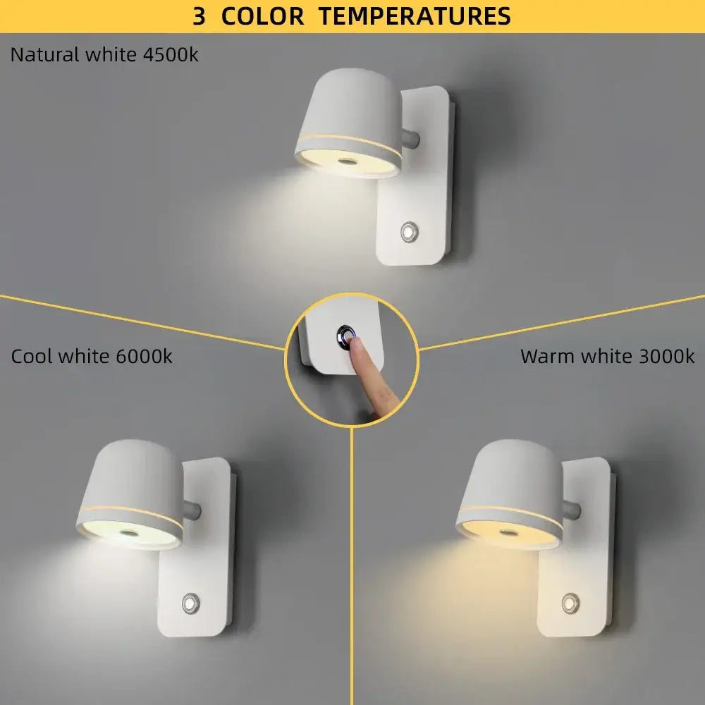 Modern white dimmable led wall sconce bedroom spotlight