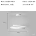 Modern white dimmable metal acrylic pendant ring light dining room