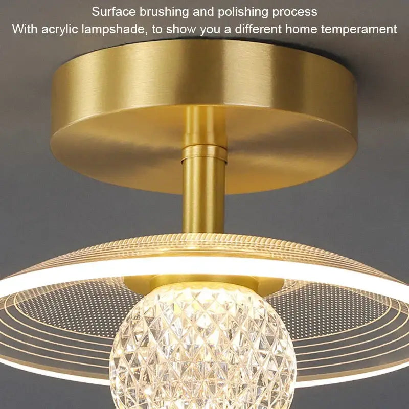 Modern white flower led ceiling lamp bedroom crystal decor