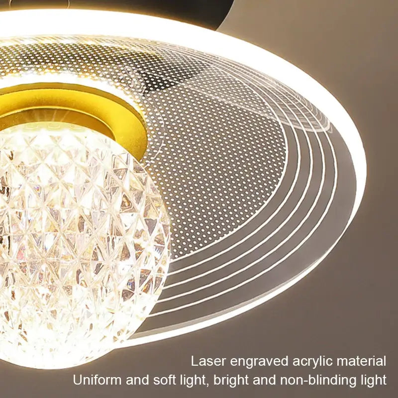Modern white flower led ceiling lamp bedroom crystal decor