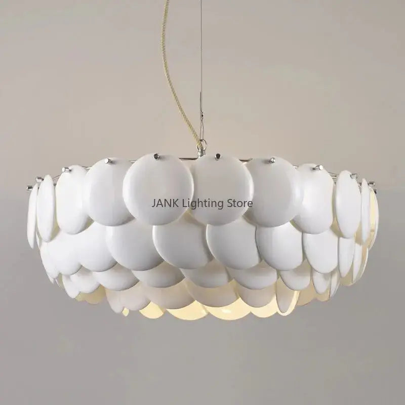 Modern white french ceramic chandelier living room pendant light
