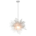 Modern white gauze flower pendant light bedroom chandelier